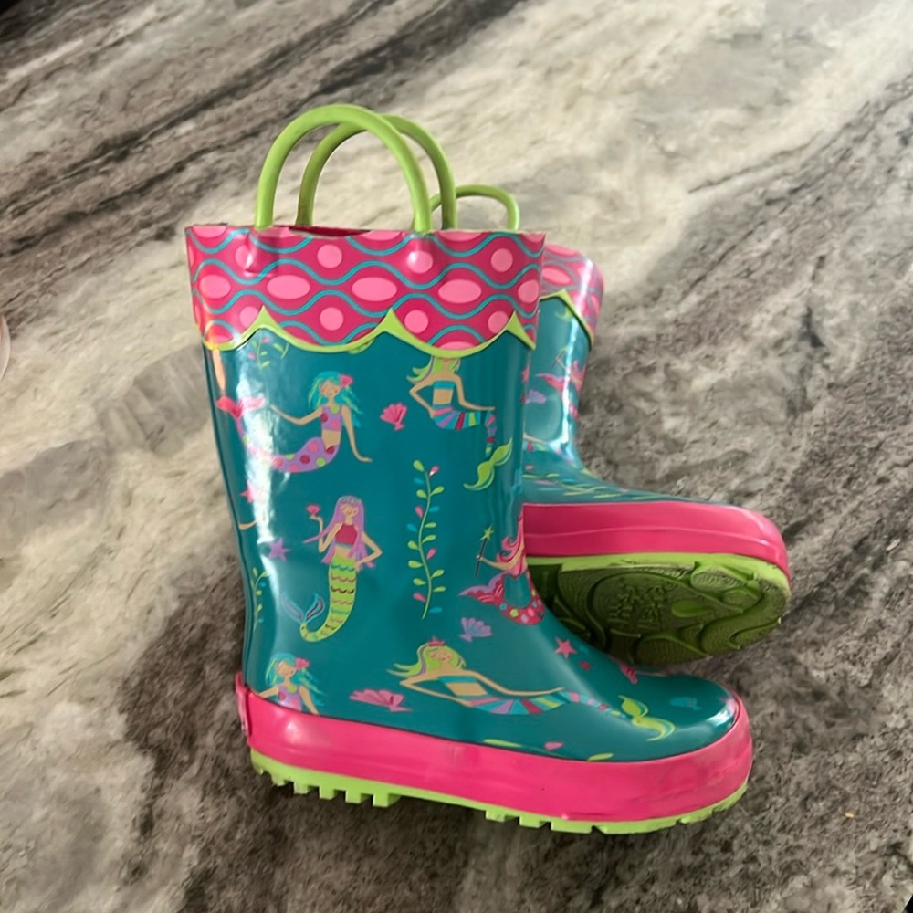 Stephen Joseph Mermaid Rain Boots Girls 8
